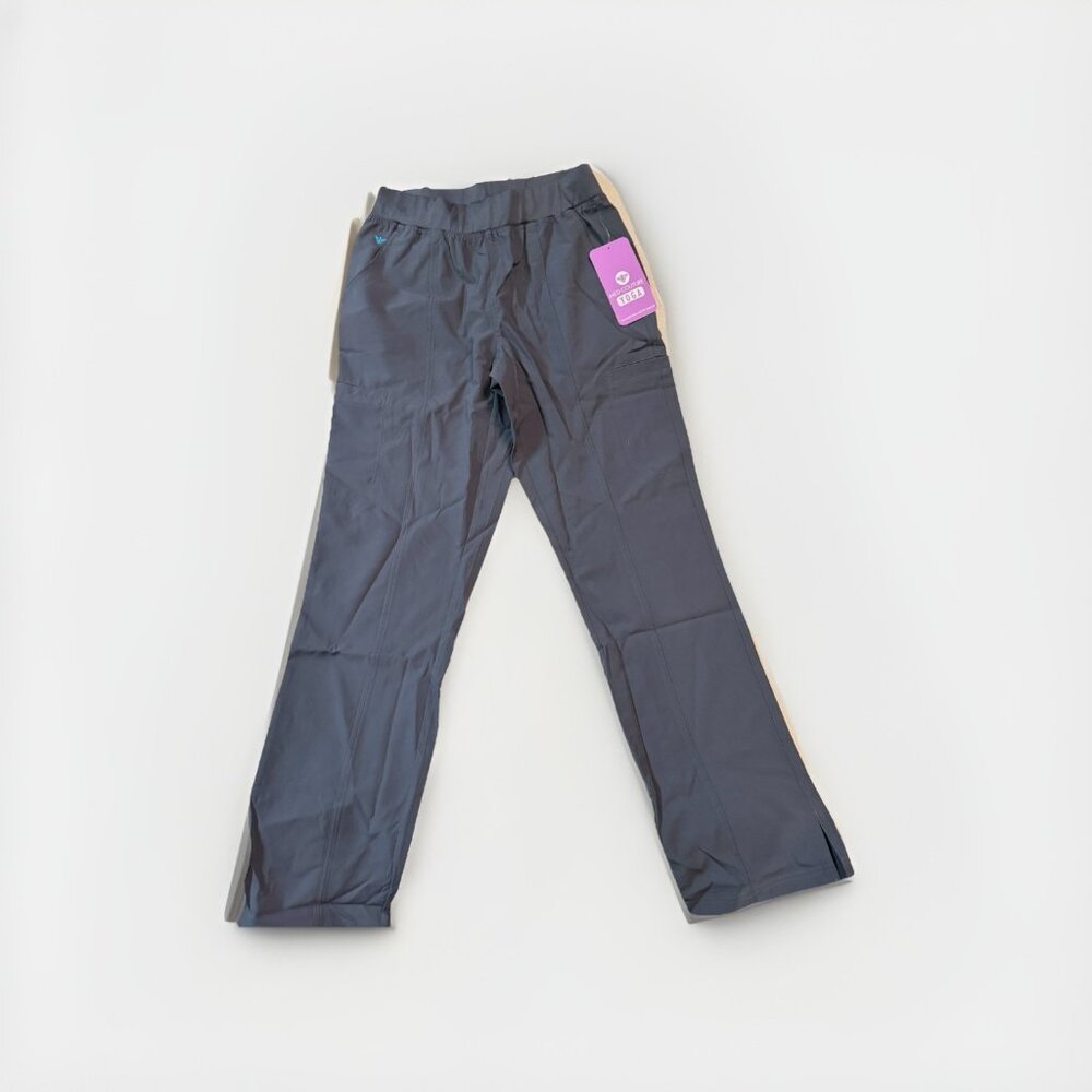 Med Couture Yoga Quick Dry Stretch Women's Scrub Pants 8744-Small (tall)- Pewter
